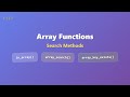PHP Array Search Functions: in_array(), array_search(), array_key_exists()