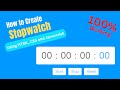 How to create Stopwatch Application in HTML CSS and JavaScript | Bluebace #webdesign