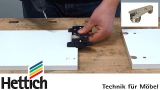 Cabinet assembly with VB fittings and DrillJig VB from Hettich, incl. drilling cabinet side panels