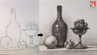 Still Life Drawing Step By Step with Pencil Shading for Beginners @ChitraArtAcademy