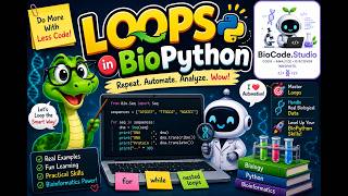 Biopython Loops Tutorial for Beginners | Learn FOR & WHILE Loops in Bioinformatics 🧬 Python