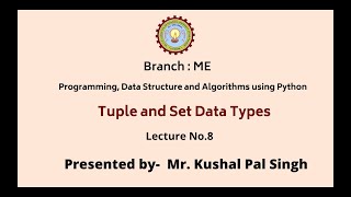 Programming Data Structure and Algorithms Using Python | Set Data Types | AKTU Digital Education