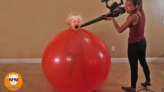 Boom!!! Funny Babies Trying to Pop Balloons #3 || Just Funniest