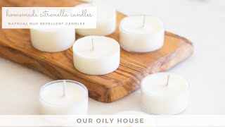 Homemade Citronella Candles | How to Make Tea Light Candles | Natural Bug Repellent Candles