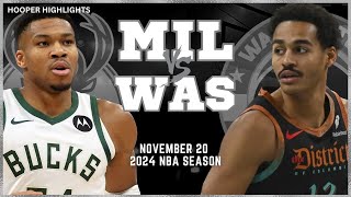 Milwaukee Bucks vs Washington Wizards Full Game Highlights | Nov 20 | 2024 NBA Season