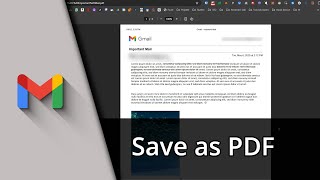 How to save an Email in Gmail as a PDF ✅ Tutorial