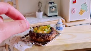 Delicious Stuffed Mushroom Recipe 🍄! Try it... | Miniature Cooking [Little Cook!]