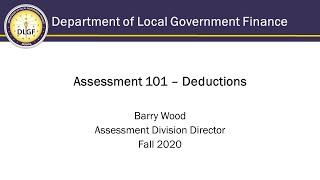 Assessment 101 Deductions Video