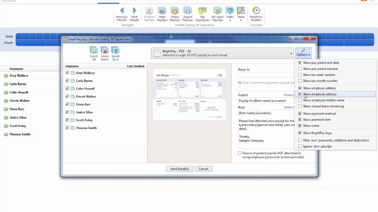 Emailing Payslips From Brightpay Youtube