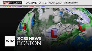 Parade of storms bringing long-duration snow and ice event to Massachusetts for holiday weekend