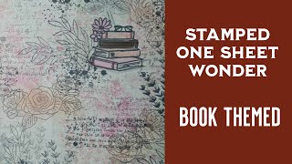 🔴LIVE book booky bookish themed STAMPED ONE SHEET WONDER with florals