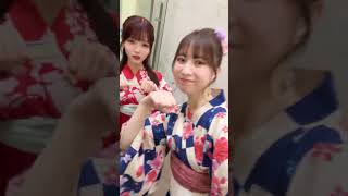 AKB48 永野芹佳 髙橋彩音 浴衣でしかのこのこのここしたんたんした️inマレーシア #しかのこの