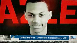 Utah Jazz Select Darius Bazley with #23rd Pick 2019 NBA Draft