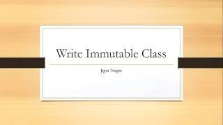 Java Tutorials - Java Immutable Class Example
