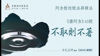 【阿含經的經法與禪法】《雜阿含》43經：不取則不著_淨光法師開示