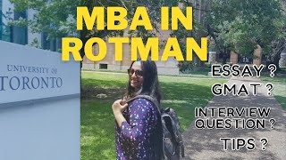 How I got into Rotman MBA | University of Toronto | GMAT 700 | Scholarship| My Essay |