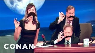 Rashida Jones And Conan Play The Mustache Game | CONAN on TBS