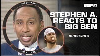 ‘Your hands ain’t clean!’ - Stephen A. IS TICKED OFF with Ben Roethlisberger | First Take