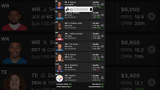 ANOTHER JUSTIN FIELDS NFL DFS DRAFTKINGS FANTASY FOOTBALL WEEK 10 LINEUP #shorts