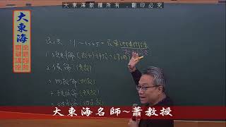 ★大東海(111、112年)→『民法』精修→新班開課→「大東海」權威名師→蕭友銘 教授