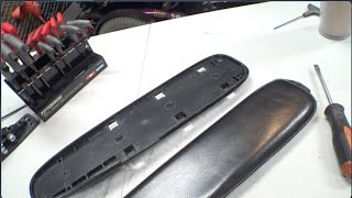 REPAIR: permobil arm-pads (lots of hot glue!)