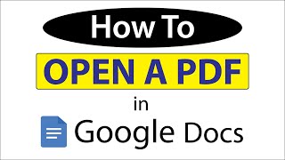 How To Open A PDF In Google Docs | PC |