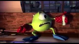 Mike Wazowski Sprays His Eye Scene