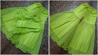 Sharara pant cutting and stitching parrot green color / sharara pant