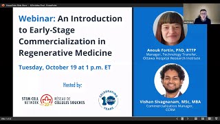 An Introduction to Early-Stage Commercialization in Regenerative Medicine