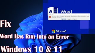 How to Fix "Word has Run into an Error" on Windows 10/11 [2023 Guide]