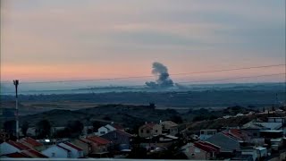 Explosions and smoke seen on the Gaza skyline as the Israel-Hamas war continues