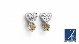 Johareez 0.50CTW .925 Sterling Silver Citrine Earrings