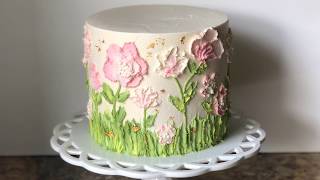 Painted Buttercream Flower Cake Tutorial!