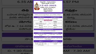 రేపటి పంచాంగం || 13/02/2025 #shorts #trendingshorts