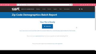 Zip Code Demographic Reports with CDXStreamer Web Tools