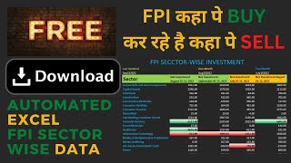 FPI \u0026 FII investment automated Excel | How to fully automate stock selection | Free Excel file