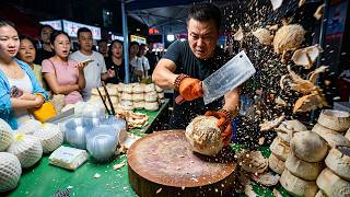 Uncut POV | Coconut Shell Peeling & Whole Fruit Sales | Real-Time Vendor Rhythm