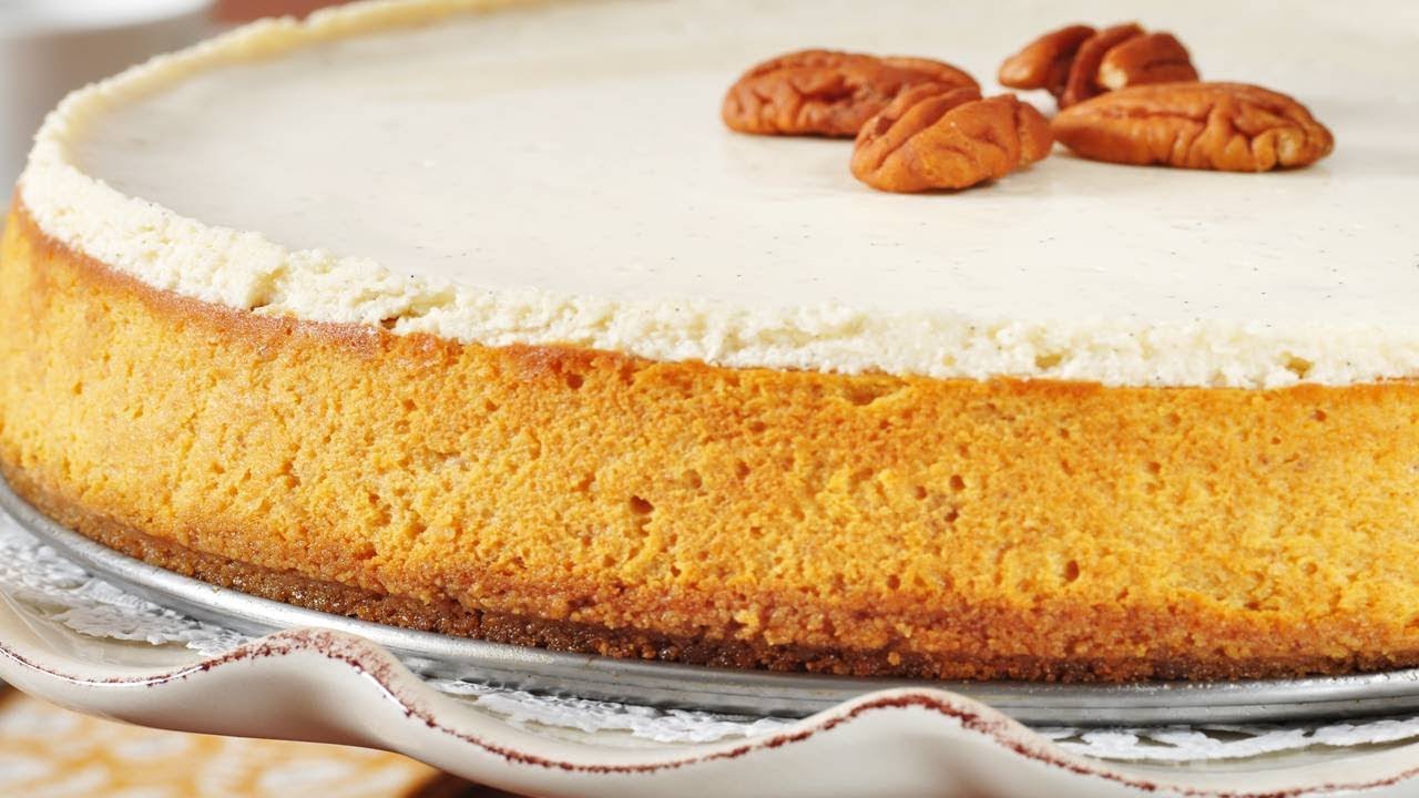 Pumpkin Cheesecake (Classic Version) - Joyofbaking.com - YouTube