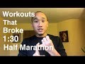 Workouts that helped me run a Sub 1:30 Half Marathon / Training cycle