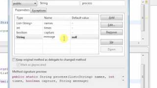 Add/remove method arguments in Eclipse using Change Method Signature refactoring