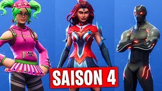 tous les skins du passe de combat sur fortnite saison 4 - fortnite fille