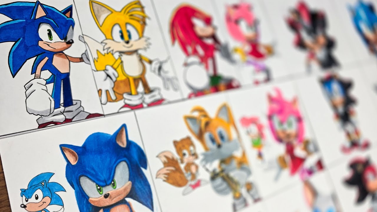Drawing Sonic Characters In Different Styles Part 3 Youtube
