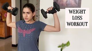 Full Body Workout for weight loss /fat loss at home (with weights or Dumbbells)