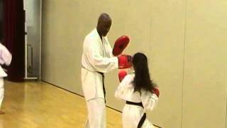 Uechi-Ryu KARATE DO...Sensei Terry Daly and student Tayla at fight class pt 2  2015