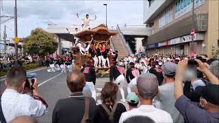 和泉市　府中だんじり祭り　市辺町　ミユキ前のやりまわし　宵宮