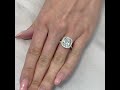 4.51 carat antique cushion lab diamond halo engagement ring