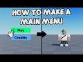 HOW TO MAKE A MAIN MENU 🛠️ Roblox Studio Tutorial