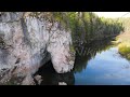 bazhukovo russia. stone hole or drinking horse. autumn landscape. serga river. deer streams. nat...