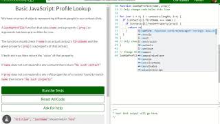 Basic JavaScript Profile Lookup free code camp Dani