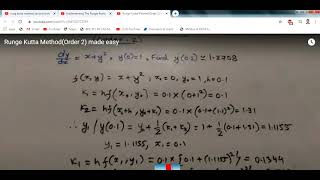 Runge kutta second order method in python programming